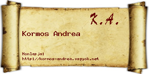 Kormos Andrea névjegykártya